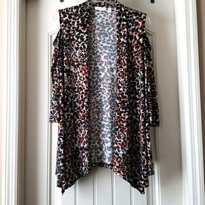 Susan Graver cold shoulder cardigan